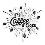 Coffee O'Clock Chalk Transfer, 9" x 9"